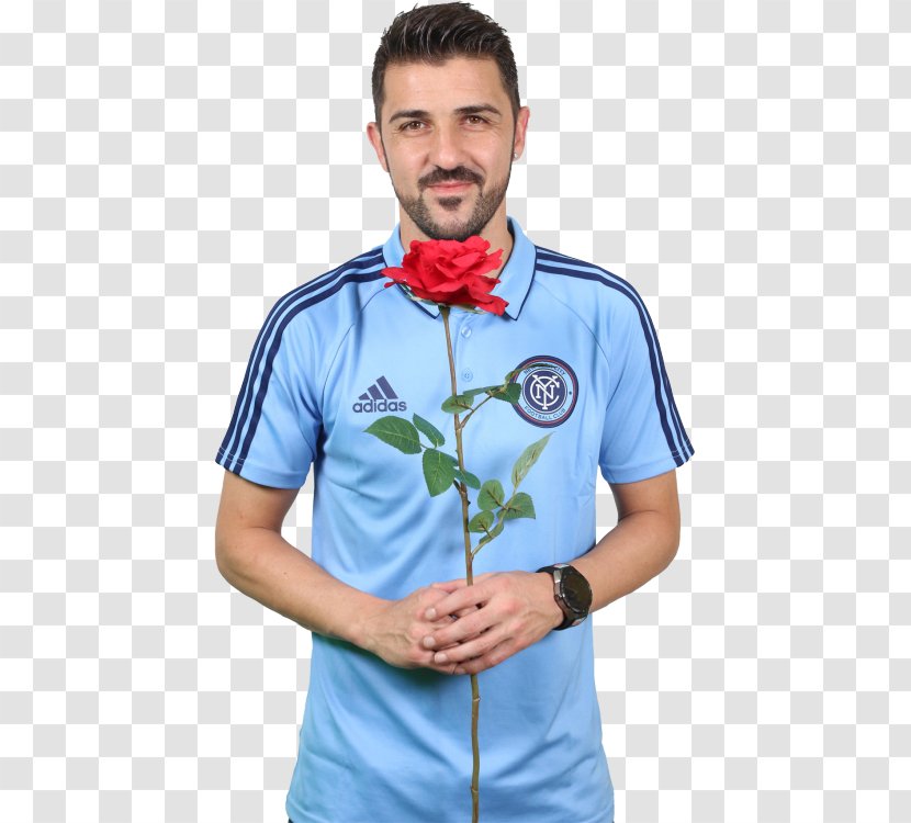 David Villa New York City FC Red Bulls T-shirt England Revolution - Blue Transparent PNG