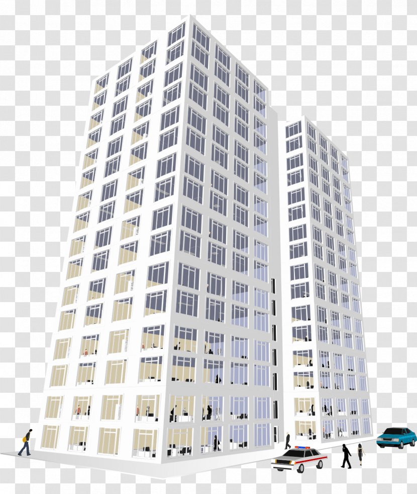 Office Building Clip Art - Royaltyfree - White Skyscrapers Street Transparent PNG