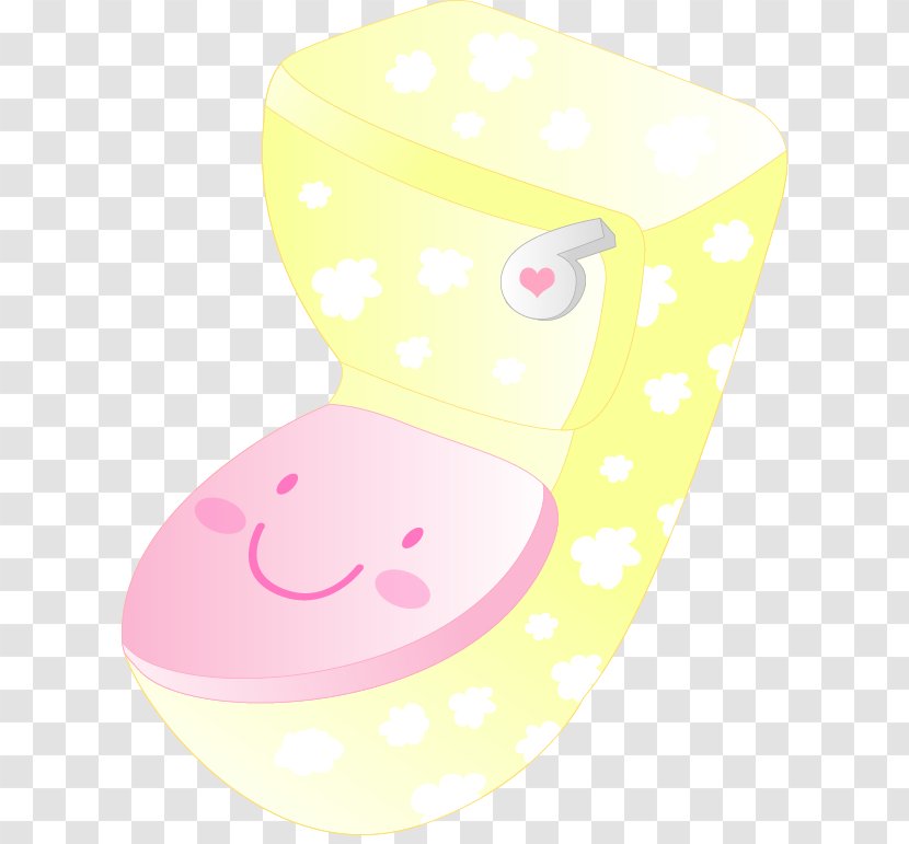 Toilet Seat Flush Clip Art - Pink - Yellow Painted Lid Transparent PNG