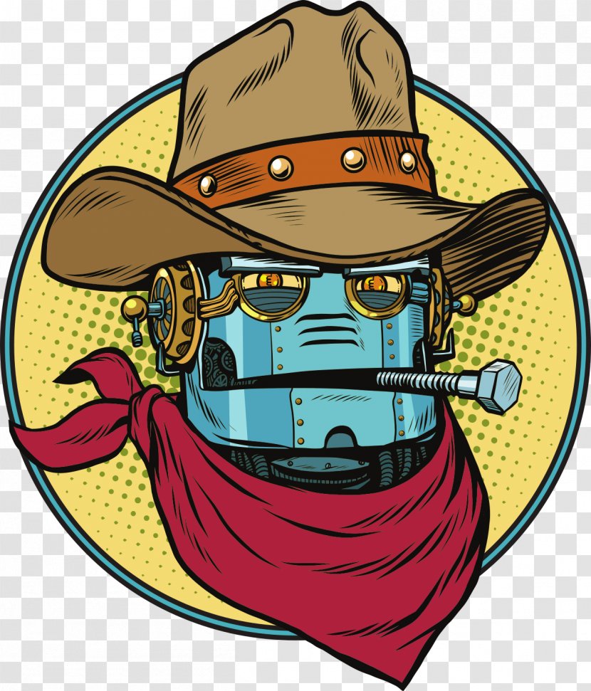 American Frontier Robot Cowboy - Fashion Accessory Transparent PNG