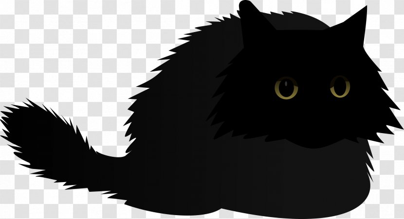 Black Cat Kitten Domestic Short-haired Whiskers - And White - Cartoon Transparent PNG