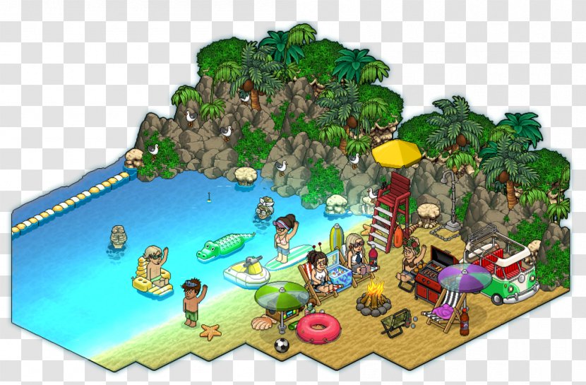 Habbo Pixel Art Jumping Pumpkin Beach Hotel - Summer Vibes Transparent PNG