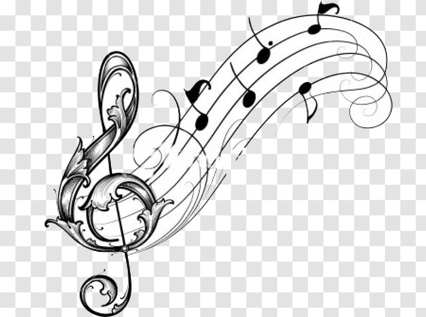 Musical Note Drawing Clef Sketch - Flower Transparent PNG