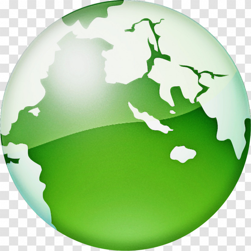 Green Globe World Earth Logo Transparent PNG