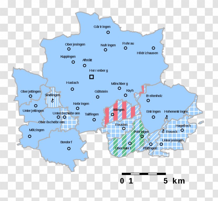 Oberamt Herrenberg Map Water Resources Transparent PNG