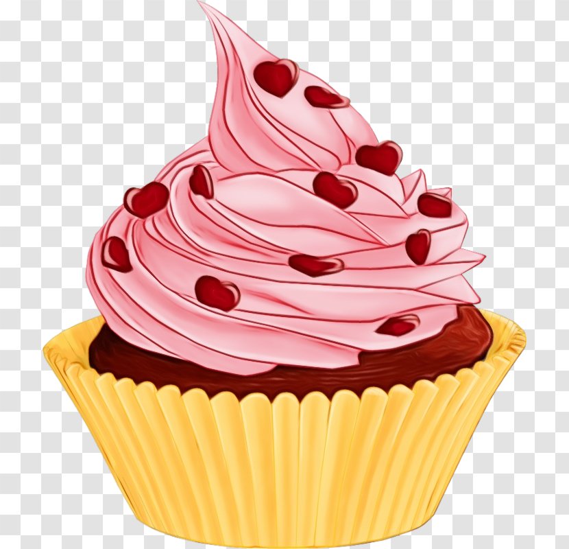 Cupcake Food Dessert Icing Cake - Pink - Muffin Soft Serve Ice Creams Transparent PNG