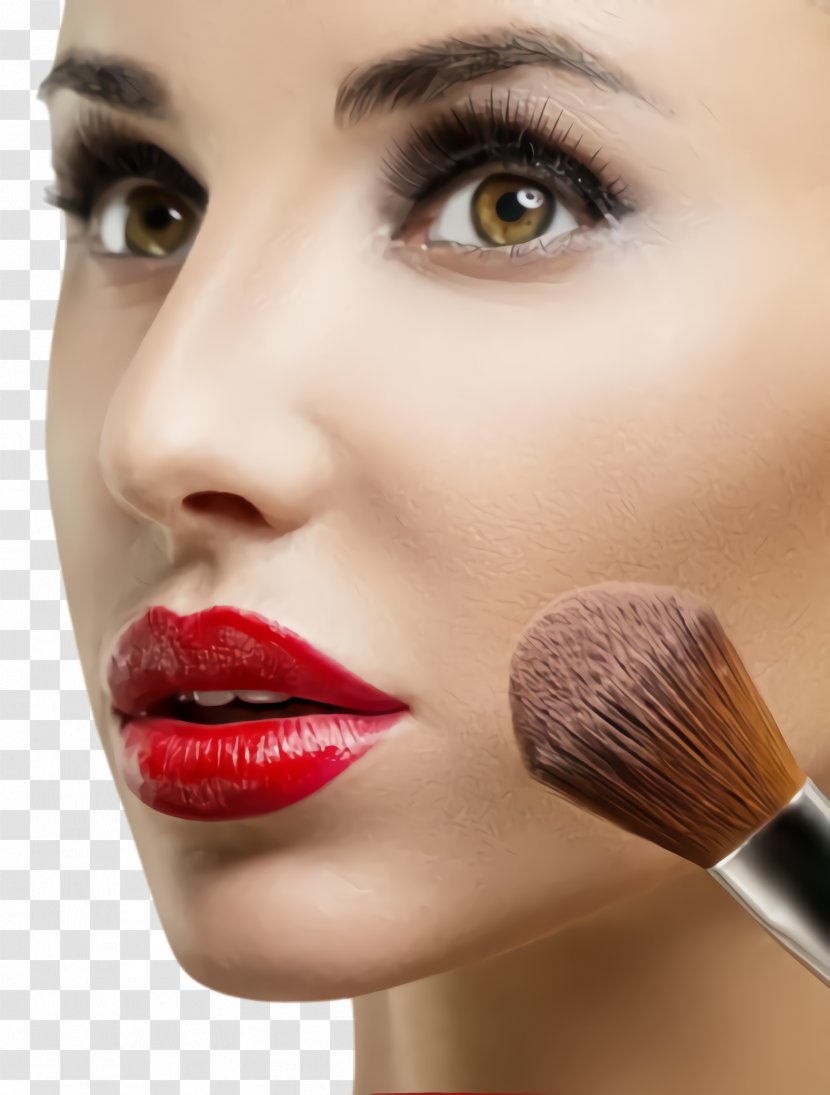 Face Lip Cheek Skin Eyebrow - Lipstick Head Transparent PNG