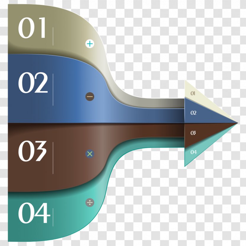 Curve Arrow - Numerical Digit - PPT Element Transparent PNG