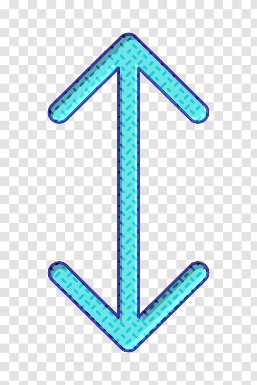 Arrow Icon Down Top - Sign Electric Blue Transparent PNG