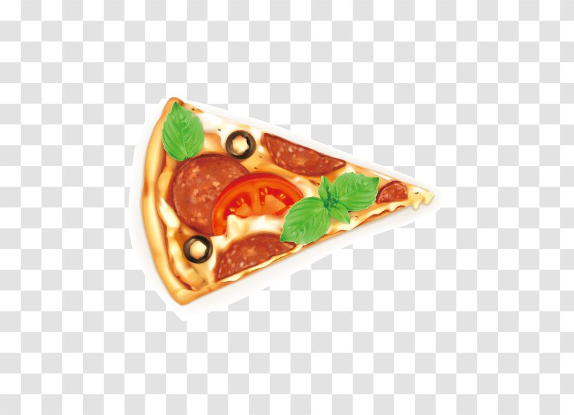 Pizza Sausage Fast Food Italian Cuisine Salami - Garnish - Cartoon Amount Of Material Transparent PNG