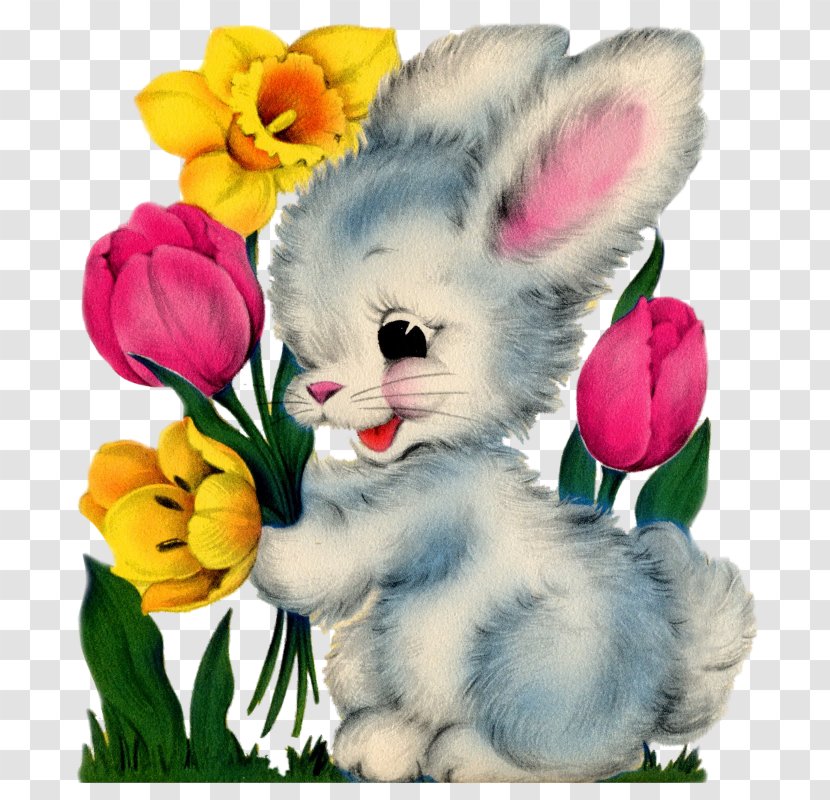 Easter Bunny Postcard Rabbit Clip Art - Stuffed Toy Transparent PNG