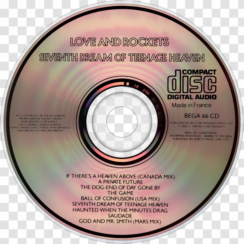 Compact Disc Love And Rockets Seventh Dream Of Teenage Heaven Disk Image Digital Data - 7th Transparent PNG