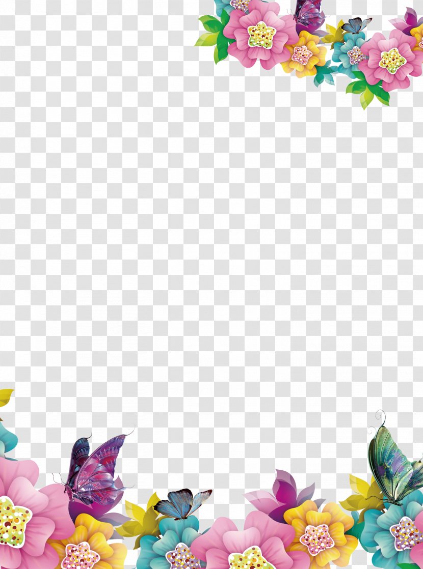 Computer File - Wallpaper - Creative Floral Border Transparent PNG