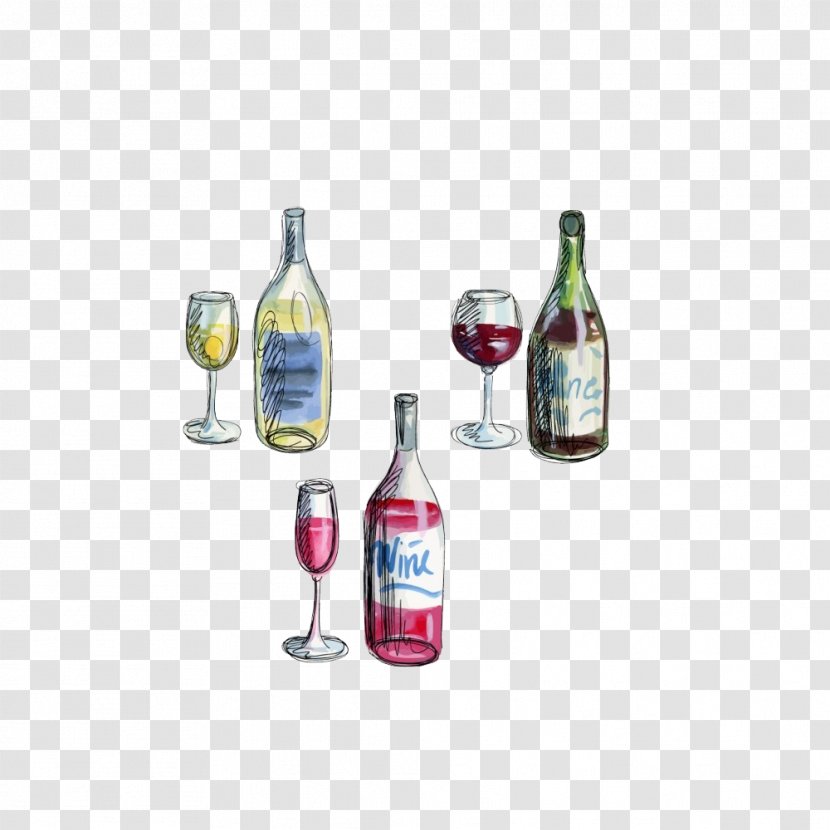 White Wine Red Bottle Champagne - Investment - Uncapping A Transparent PNG