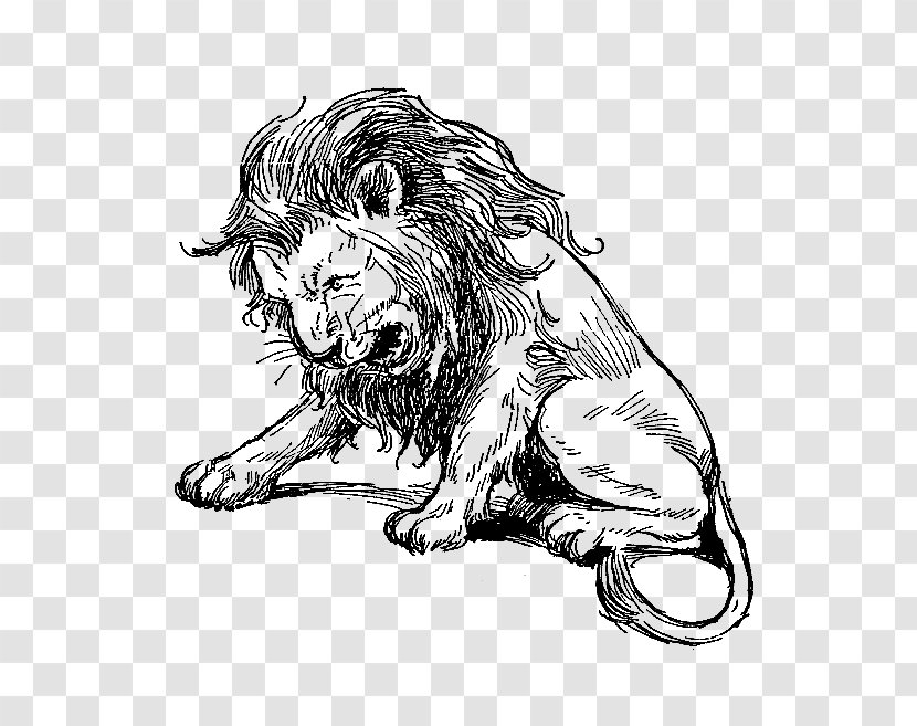 Lion Roar Digital Stamp Sketch - Dog Like Mammal Transparent PNG