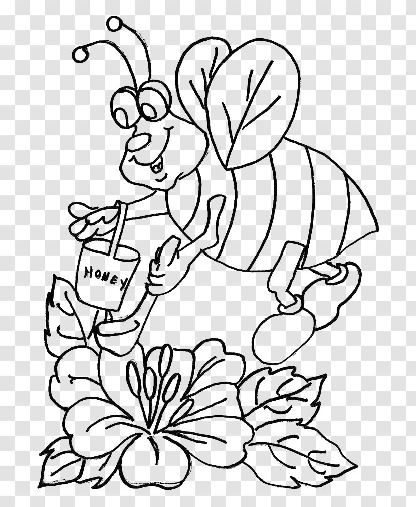 Bee Coloring Book Child Clip Art - Area Transparent PNG
