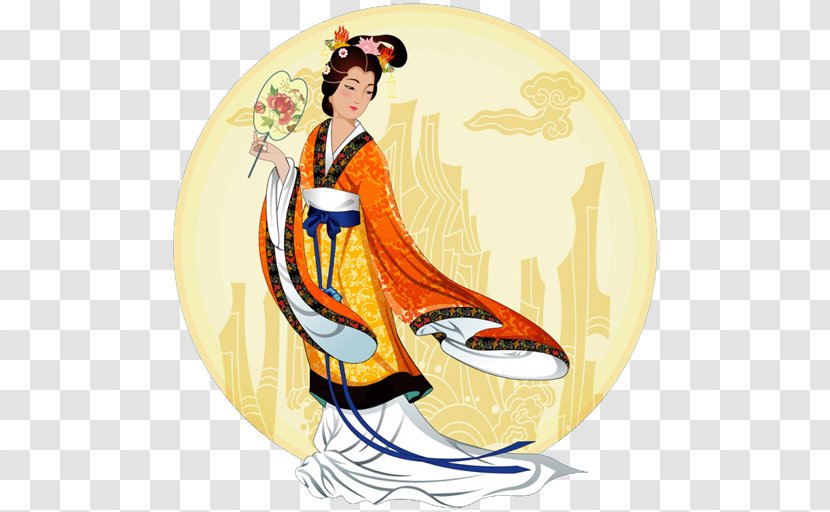 Mid-Autumn Festival The Tale Of Kieu Chang'e Art - Chinese Mythology - Woman Transparent PNG