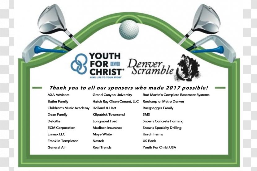Rogue Valley Youth For Christ Golf YFC Westman Country Club - Denver - Event Transparent PNG