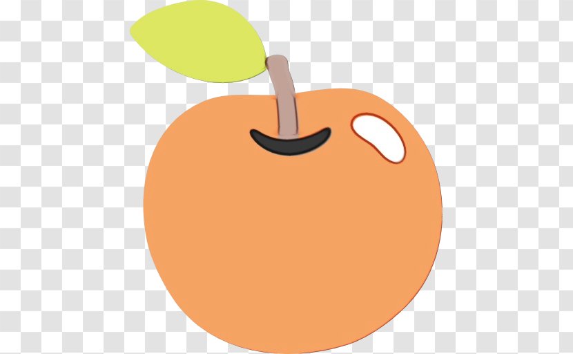 Apple Cartoon - Smile - Peach Transparent PNG