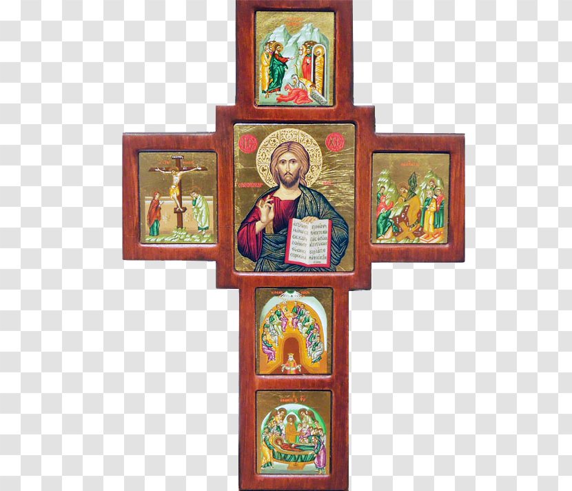 Crucifix Picture Frames Panagia Portaitissa Cross Icon - Christian Transparent PNG