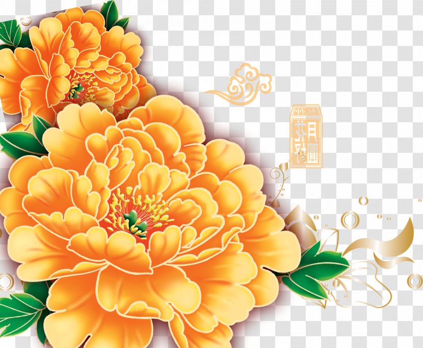Mid-Autumn Festival Floral Design Fundal World Wide Web - Flowering Plant - Peony Transparent PNG