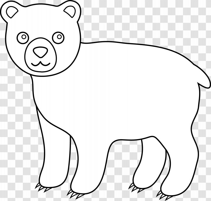 American Black Bear Giant Panda Polar Clip Art - Grizzly - Line Animals Transparent PNG