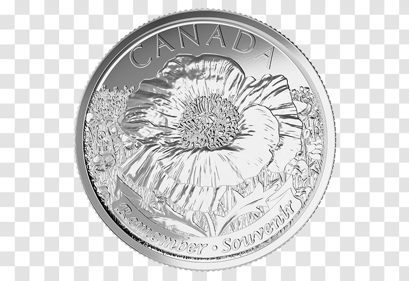 In Flanders Fields Canada Quarter Coin Royal Canadian Mint - Monochrome Photography Transparent PNG