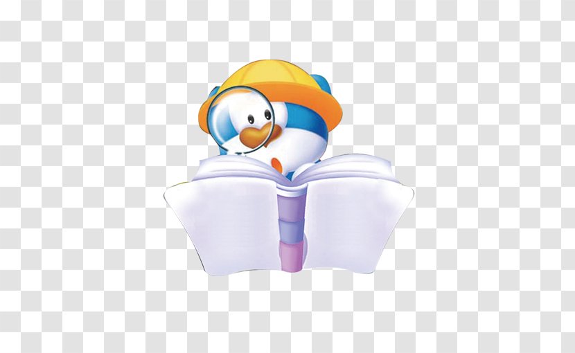 Cartoon Penguin Magnifying Glass - Designer - With A To Read Transparent PNG