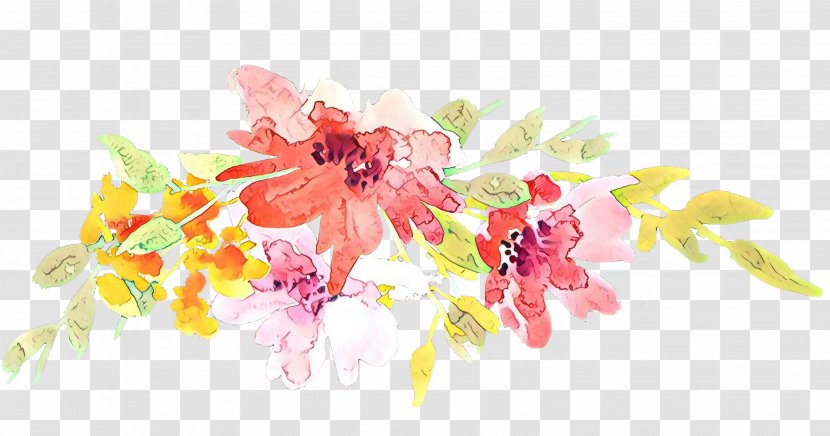 Pink Watercolor Paint Flower Cut Flowers Plant - Wildflower Petal Transparent PNG