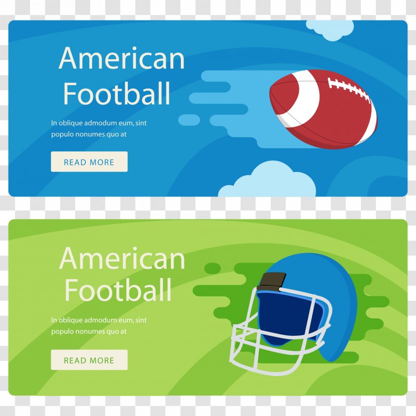 American Football Rugby Helmet - Vector Banner And Ball Transparent PNG