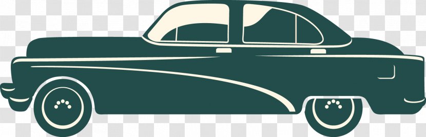 Car Sedan - Retro Vector Material Transparent PNG