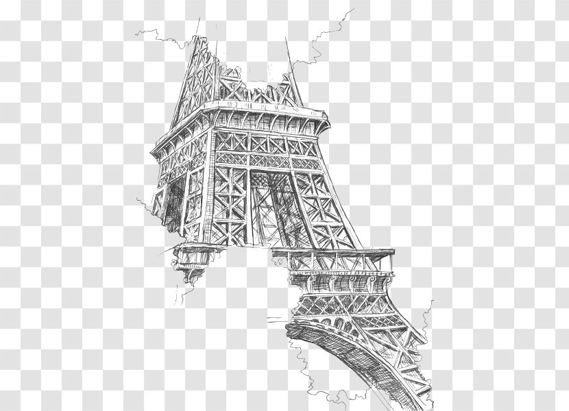 Eiffel Tower Drawing Painting Sketch - Korea Landmark Transparent PNG