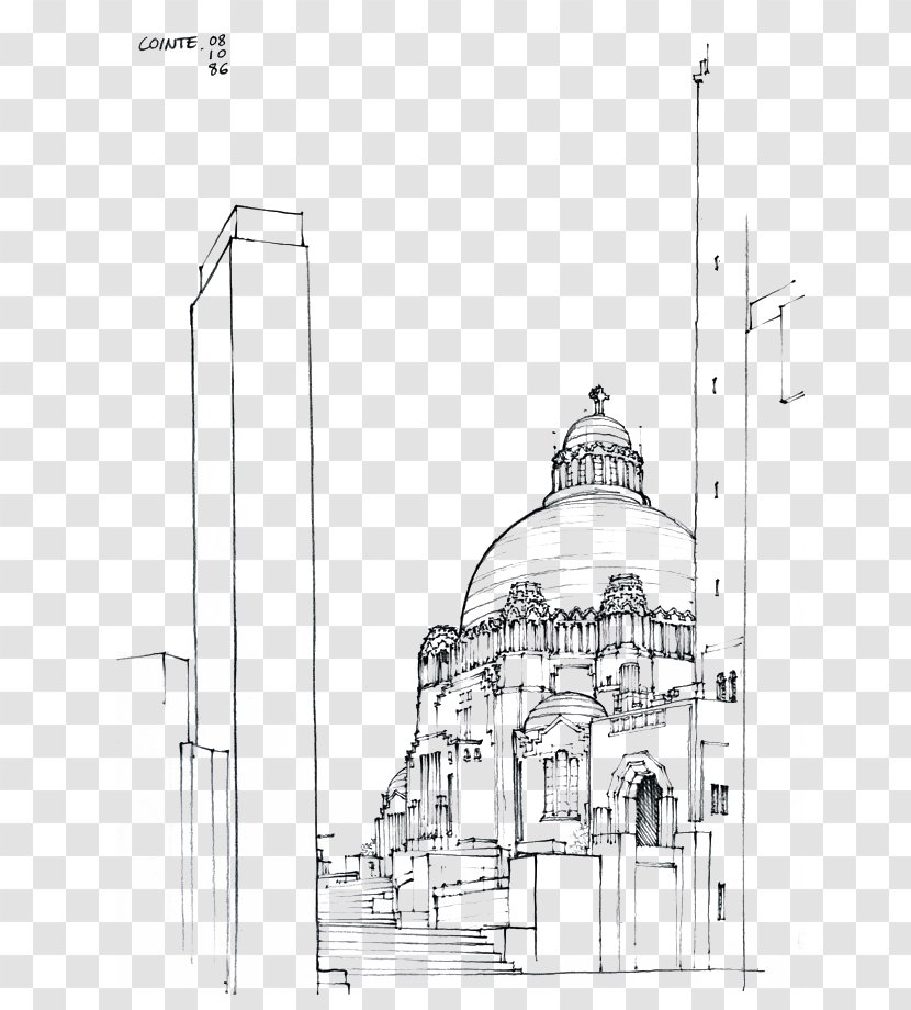 Architecture Dome Facade Sketch - Text - Building Artwork Transparent PNG