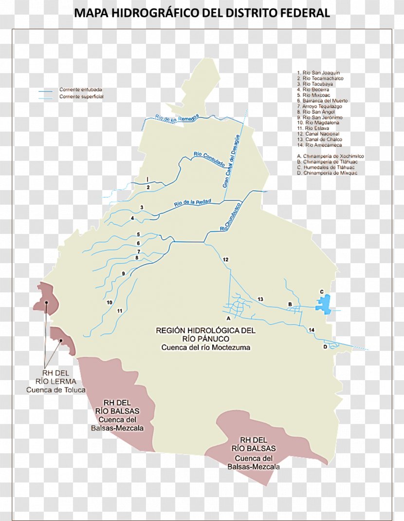 Desierto De Los Leones National Park Map Río Magdalena Location Hydrography Transparent PNG