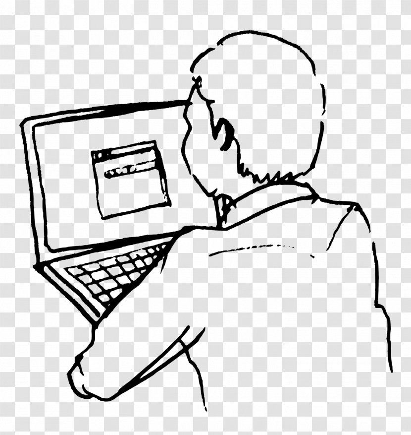 Laptop Drawing Line Art Clip - Cartoon - Memo Transparent PNG