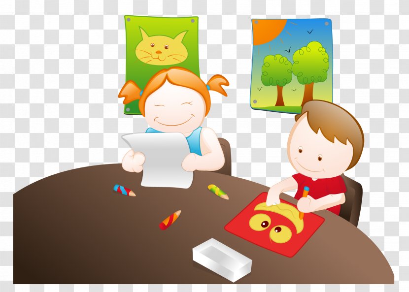 Cartoon Photography Illustration - Art - Cute Kids Homework Transparent PNG