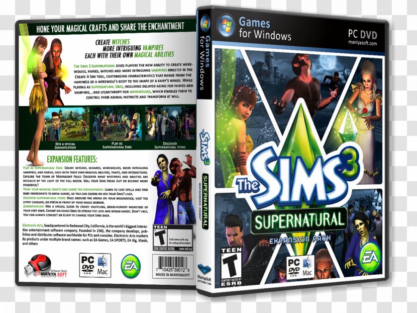 The Sims 3: Supernatural Xbox 360 Seasons Orange Box Video Game - Pc Transparent PNG