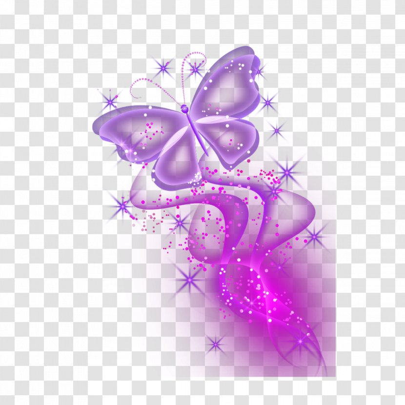 Butterfly BTS Desktop Wallpaper Image - Magenta Transparent PNG