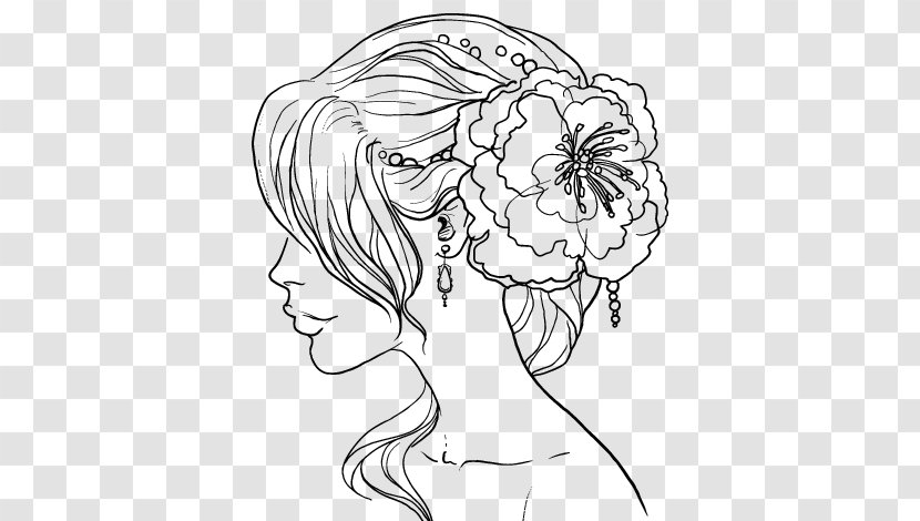 Hairstyle Hair Coloring Book Bun - Flower Transparent PNG