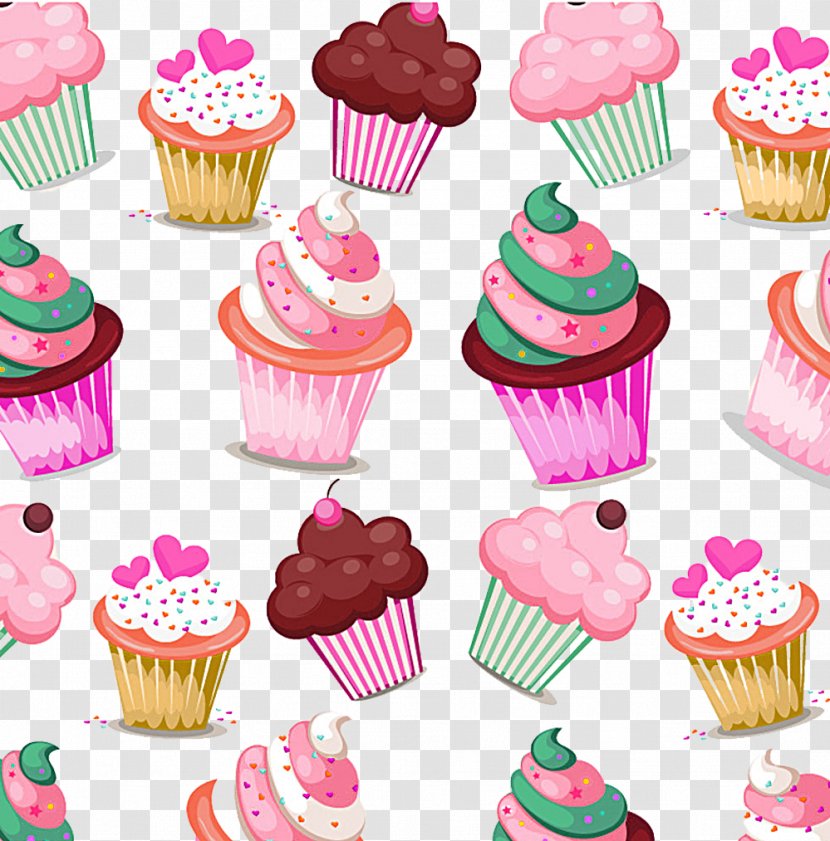 Cupcake Birthday Cake Muffin Bakery Cream - Baking - Marshmallow Picture Material Transparent PNG