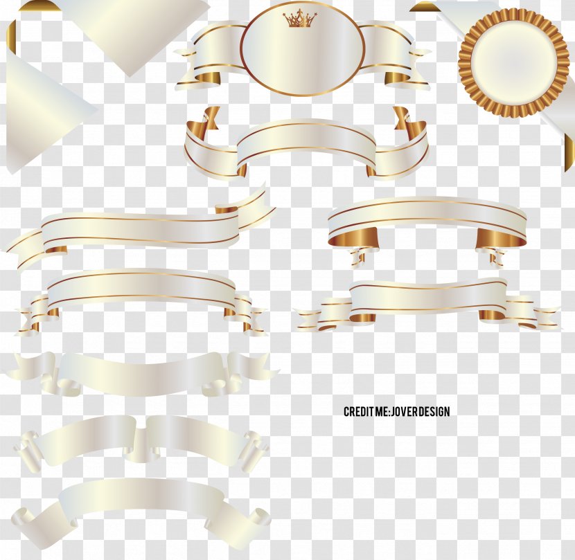 Ribbon Label Sticker - Jewellery - Gold Transparent PNG