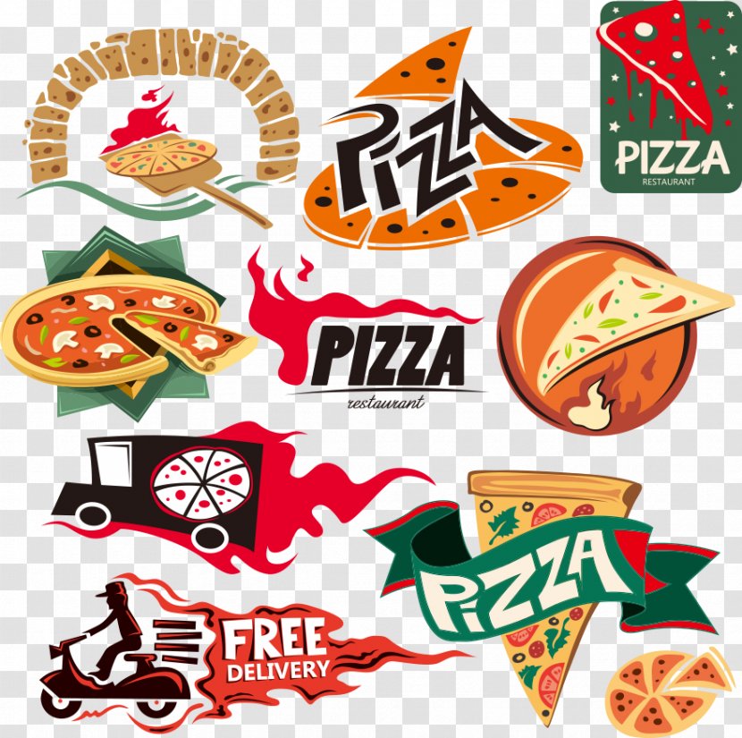 Pizza Fast Food Take-out Clip Art - Vector Theme Transparent PNG