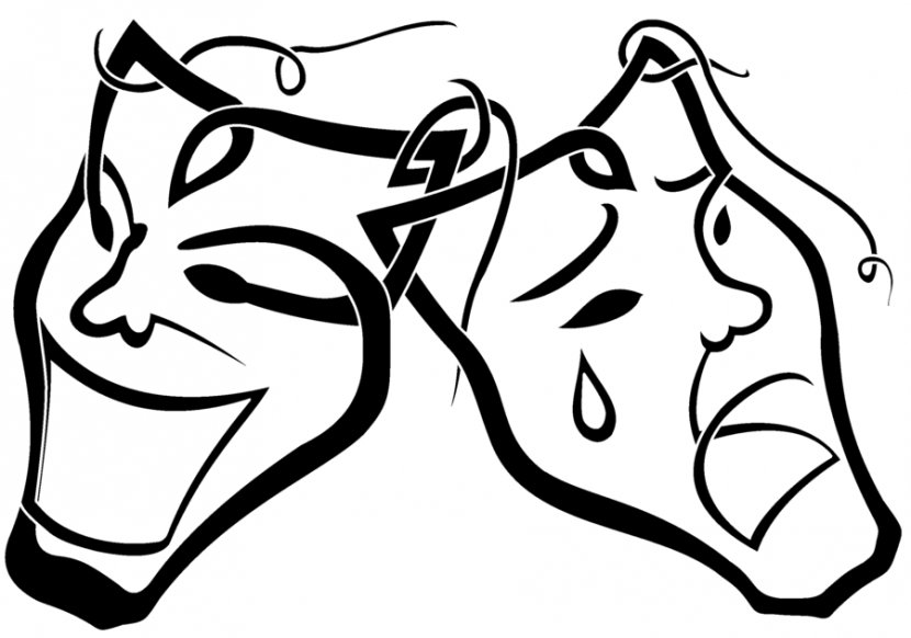 Theatre Mask Drawing Drama Clip Art - Frame - Images Transparent PNG