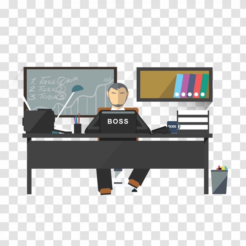 Biuras Vector Graphics Drawing Image Animation - Sitting - Boss Cartoon Transparent PNG