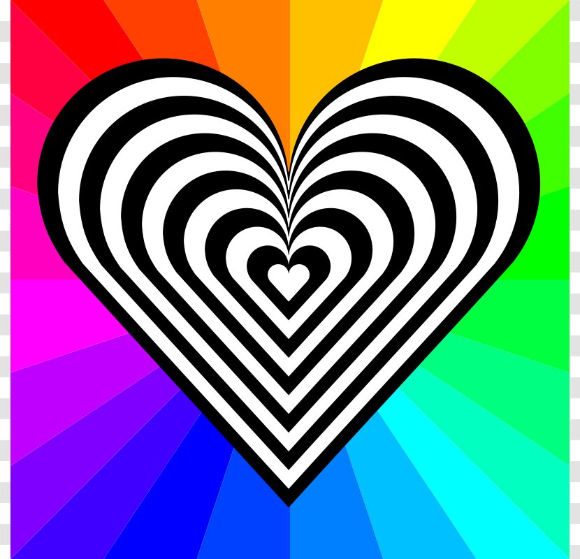 Rainbow Euclidean Vector Illustration - Frame - Free Heart Transparent PNG