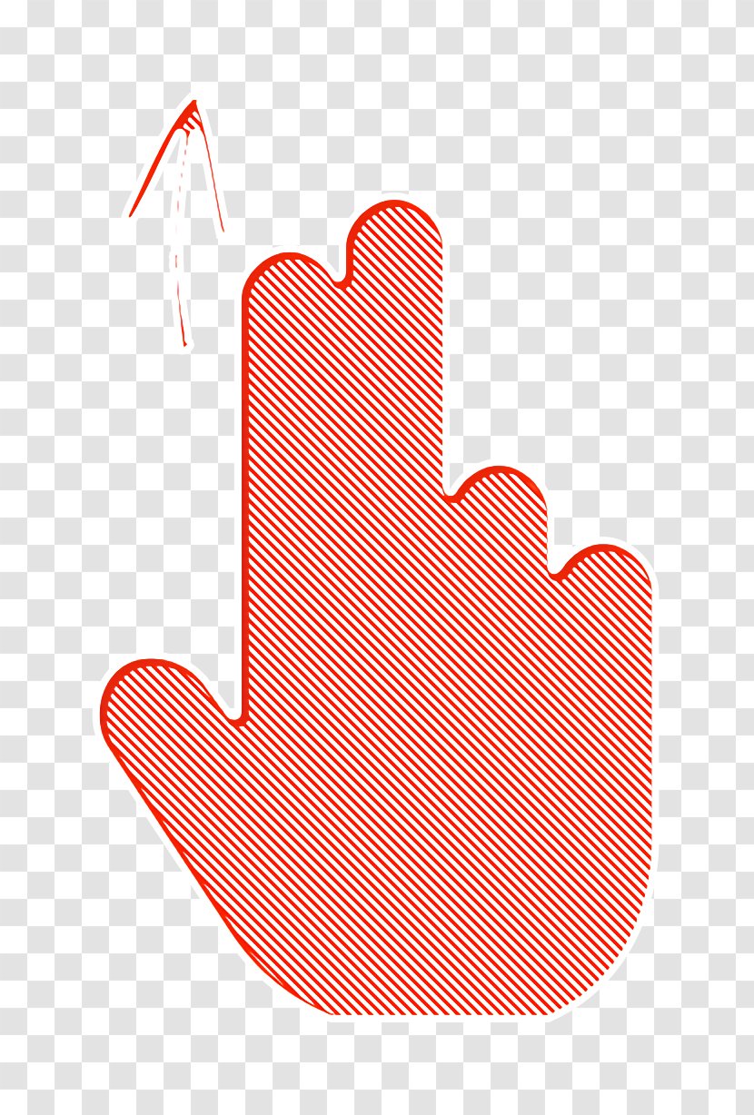 Finger Icon Gesture Hand - Red - Symbol Transparent PNG