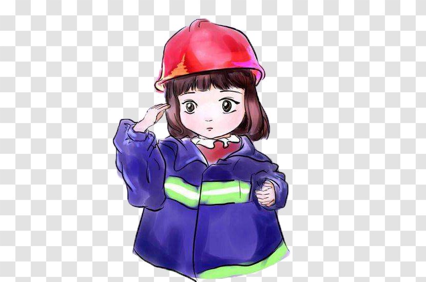 Firefighter Firefighting Cartoon Q-version - Tree - Pay Tribute To The Hero Transparent PNG