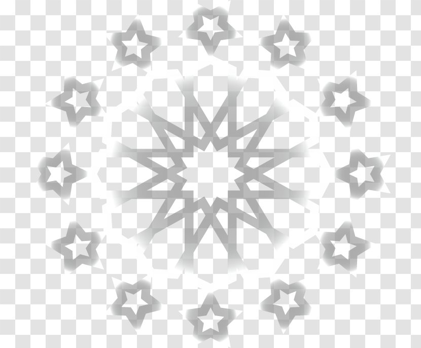 Black And White Grey Snowflake - Visual Arts - Color Gray Pattern Transparent PNG