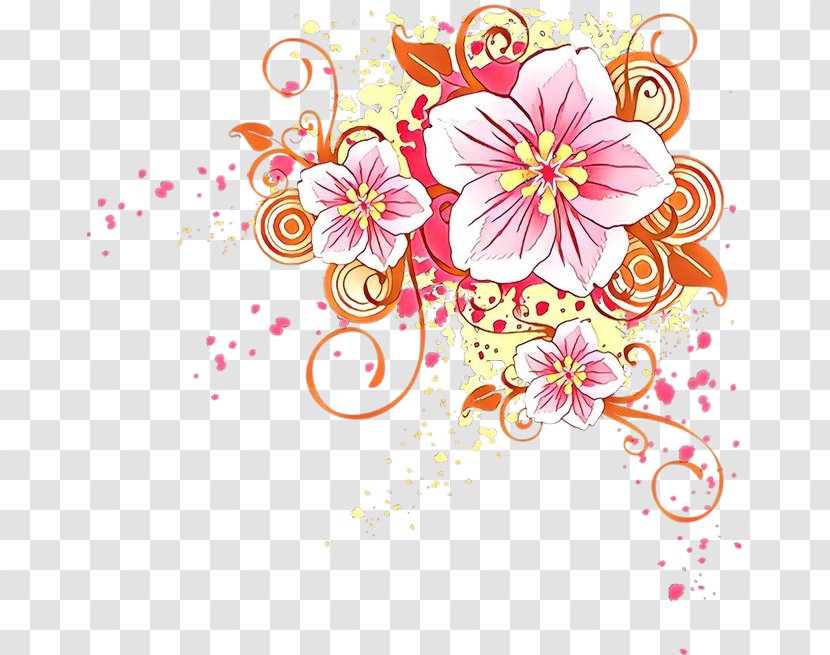 Pink Flower Cartoon - Pedicel Petal Transparent PNG