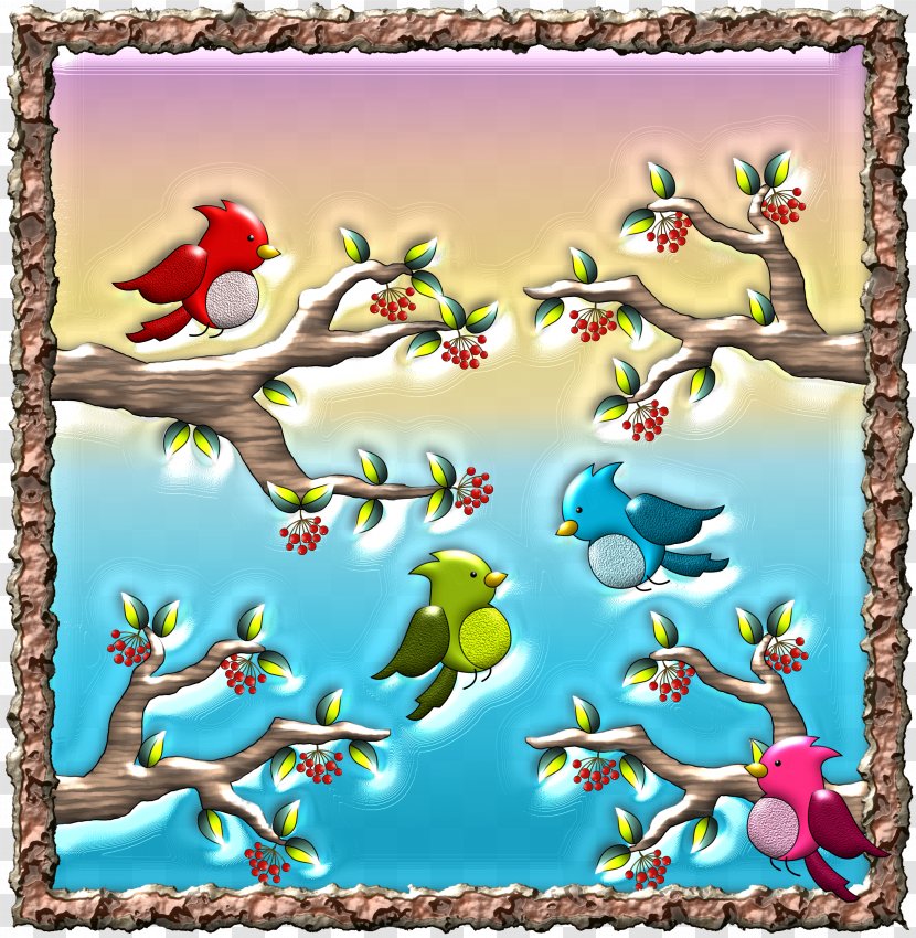 Stained Glass Bird Birthday Transparent PNG